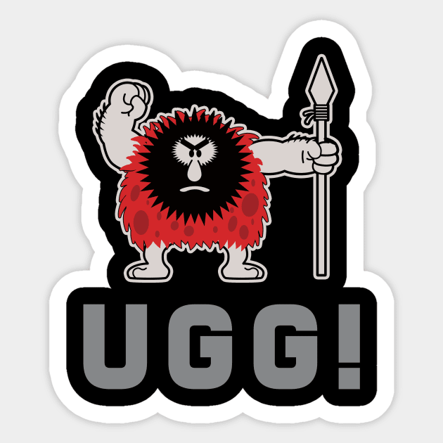 Caveman Ugg Sticker by Nik Afia designs